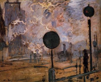 Claude Oscar Monet : Exterior of Saint-Lazare Station, The Signal